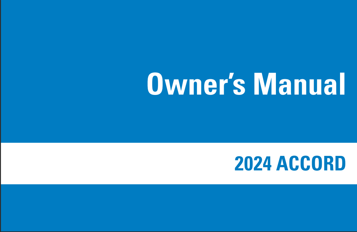 2024 Honda Accord Owner’s Manual
