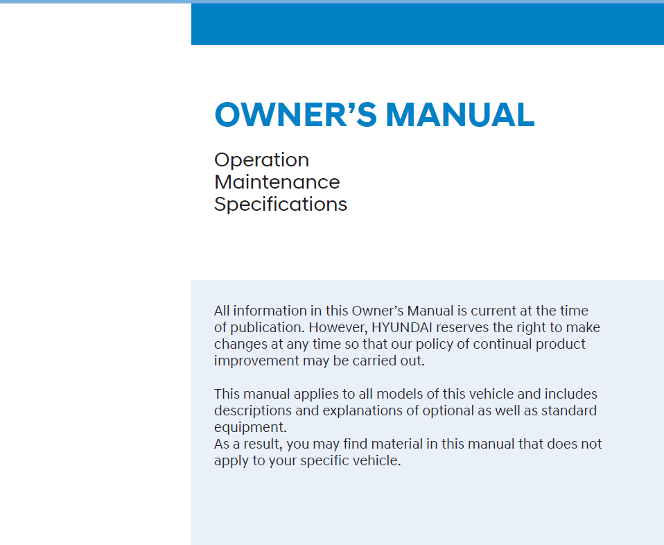 2024 Hyundai Tucson Owner’s Manual